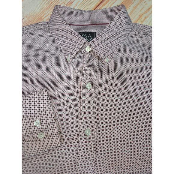 Jos. A. Bank Traveler Tailored Fit Performance Dress Shirt Large Micro Dot - Picture 4 of 7